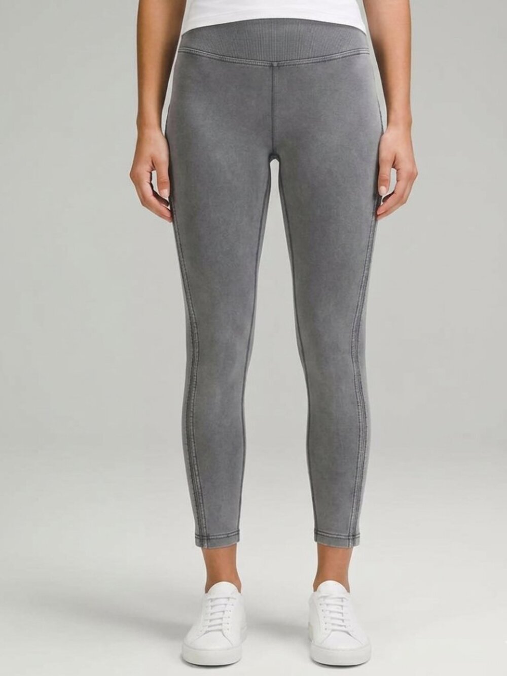 Lululemon Vintage Grey Joggers with Vertical Stitching